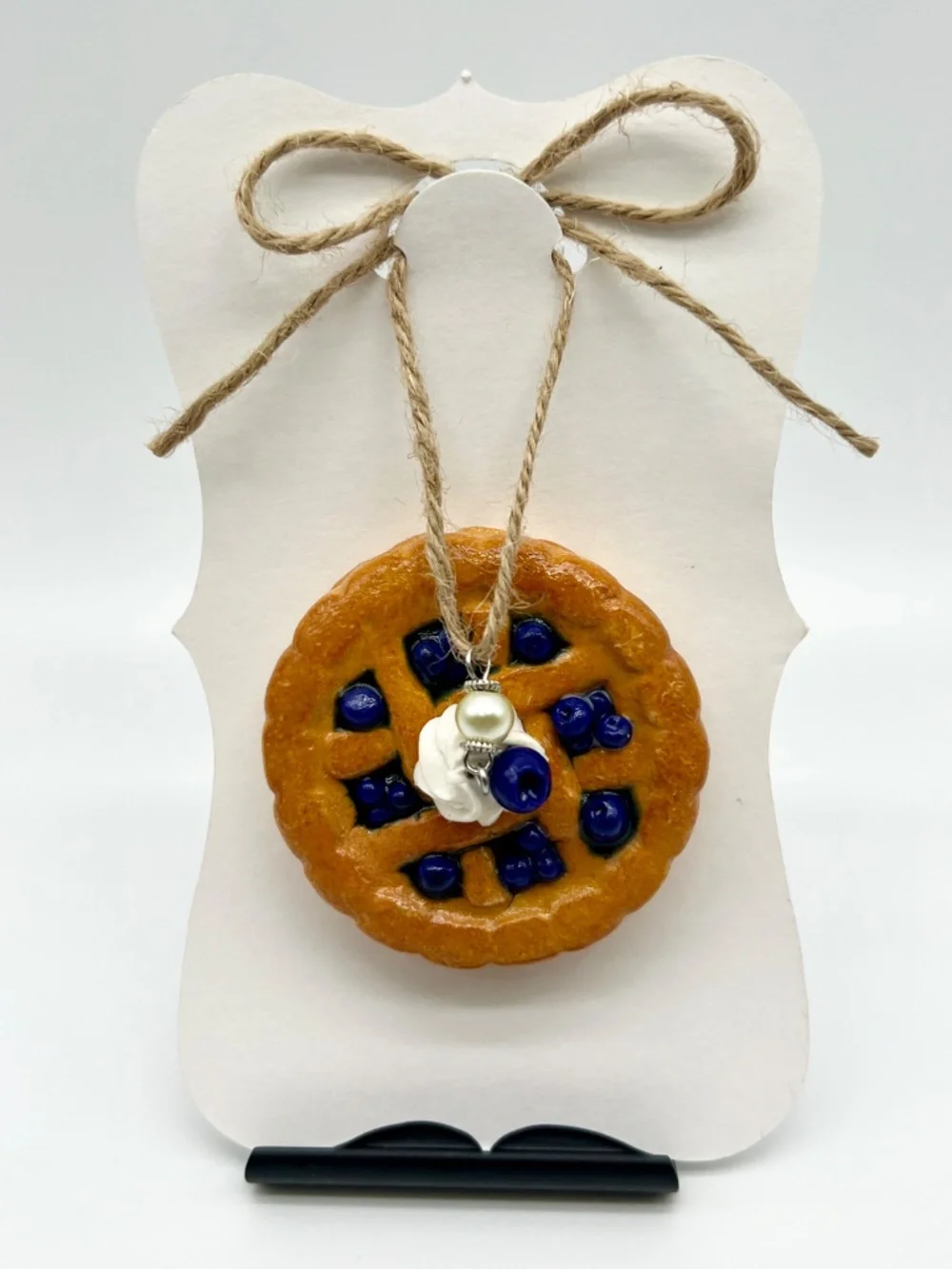 Handmade Pie Ornament | Cherry, Blueberry or Apple Pie | Mini Food Dessert Décor